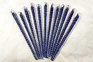 Twist Style Glass Icicles - Blue and Clear